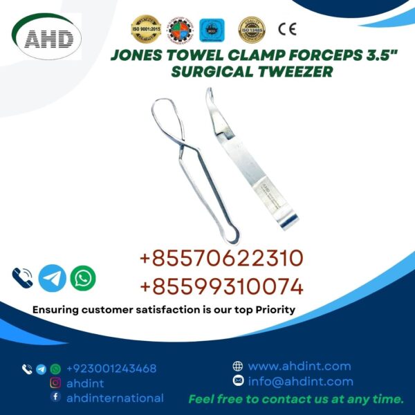JONES TOWEL CLAMP FORCEPS 3.5" SURGICAL TWEEZER