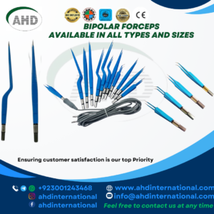 Bipolar forceps stainless steel straight fine tip surgical instrument